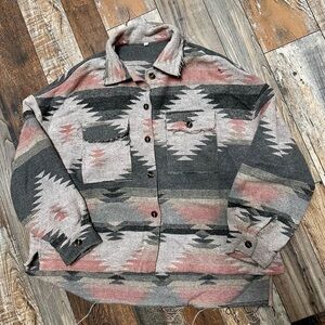 Southwestern Patterned Button-Up Jacket